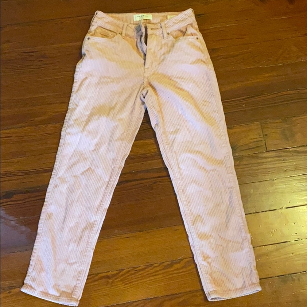 corduroy mom jeans in light pink never worn